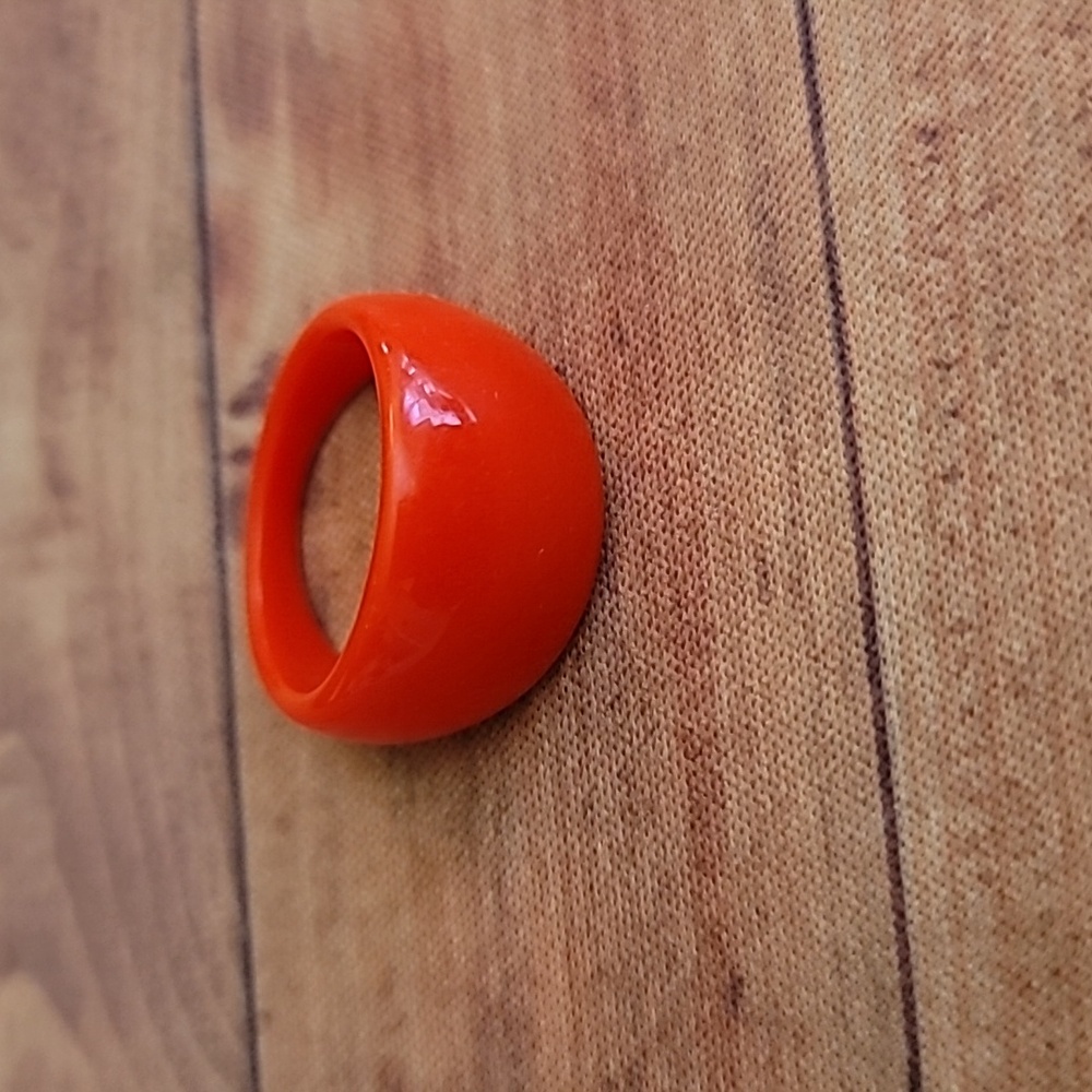 Solid Red Women's Resin Solid Colored Ring in Random Colored Gift Box, Size 9